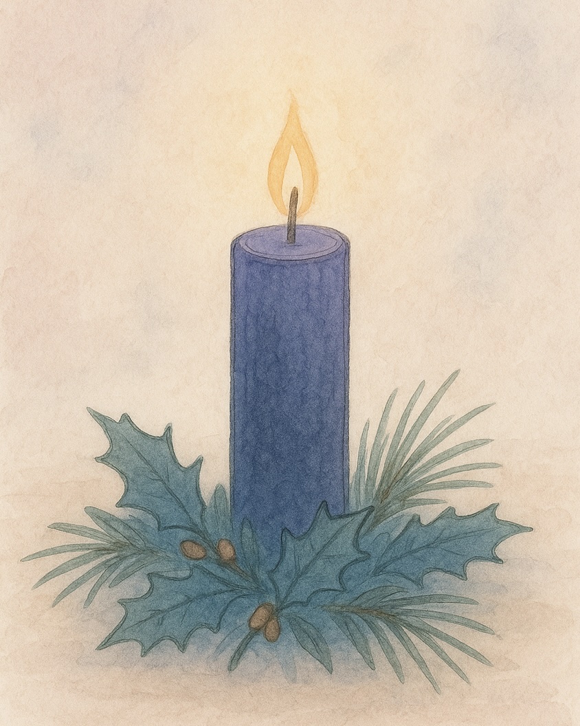 Purple holiday candle