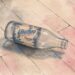 An empty you-hoo bottle. Personal essay about a first kiss